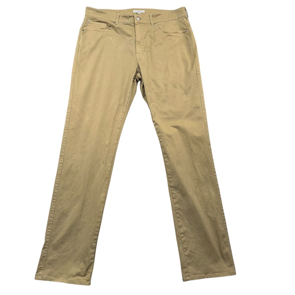 Peter Millar Pants Mens 36 Tan Khaki 5-Pocket Straight Leg Stretch Chino